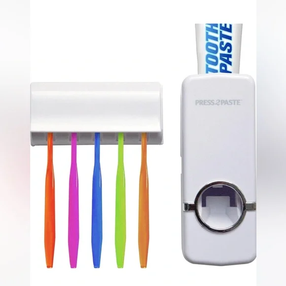 New in Box Press2Paste Hands Free Toothpaste Dispenser. Never used. Bonus holder - Picture 5 of 16